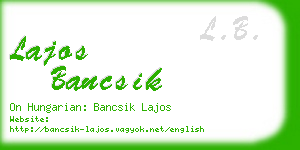 lajos bancsik business card